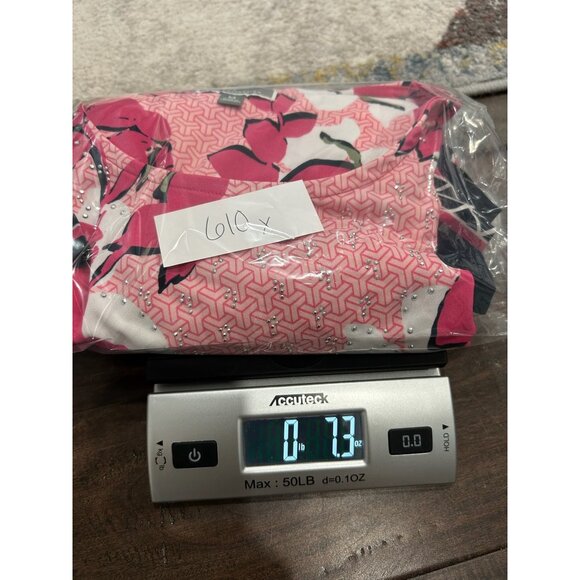 JM Collection Floral 3/4 Sleeve Top Pink Multi Sz Medium Embellished Bohemian - Picture 9 of 9